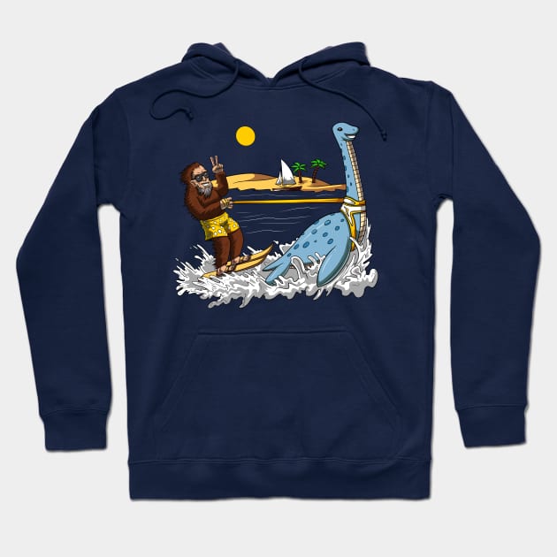 Bigfoot Loch Ness Monster Water Ski Hoodie by underheaven